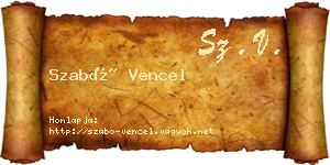 Szabó Vencel névjegykártya